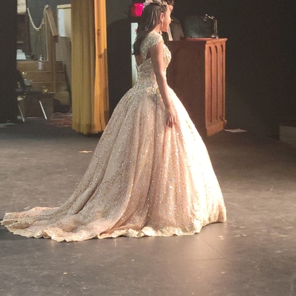 Pageant/ Quinceañera Dress.          Ariana Vara, Rose Gold, size 6 - Picture 8 of 13